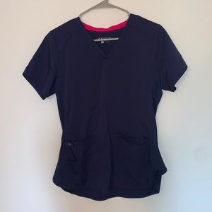Med Couture Navy Scrub Top Small